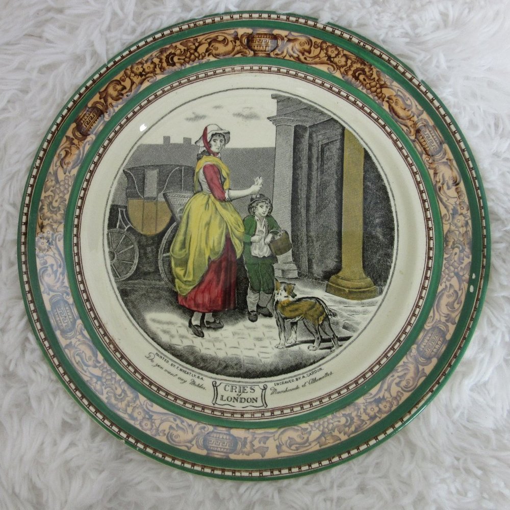 Adams England Decorative Collector Plate Cries of London Women Boy Dog